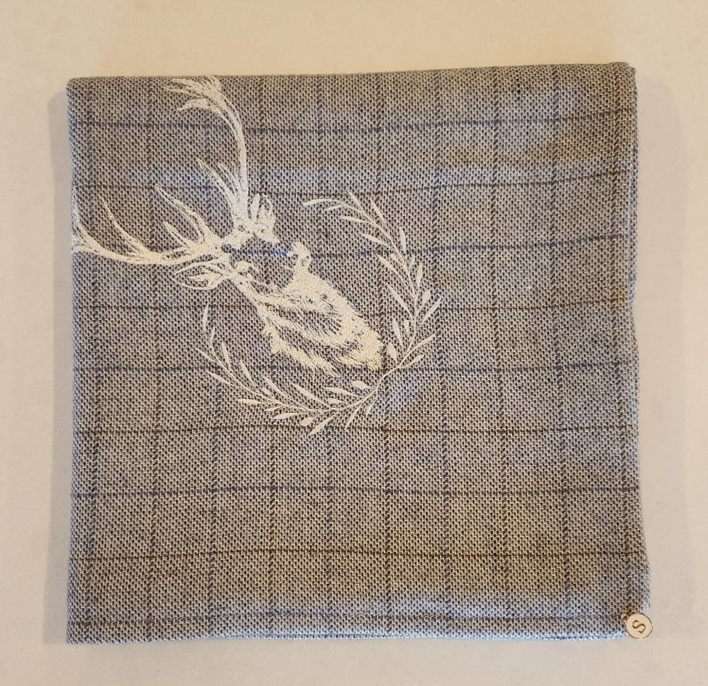 'Stately Affair' Wool Blend Wrap & Pillowcase Set, Blue Plaid