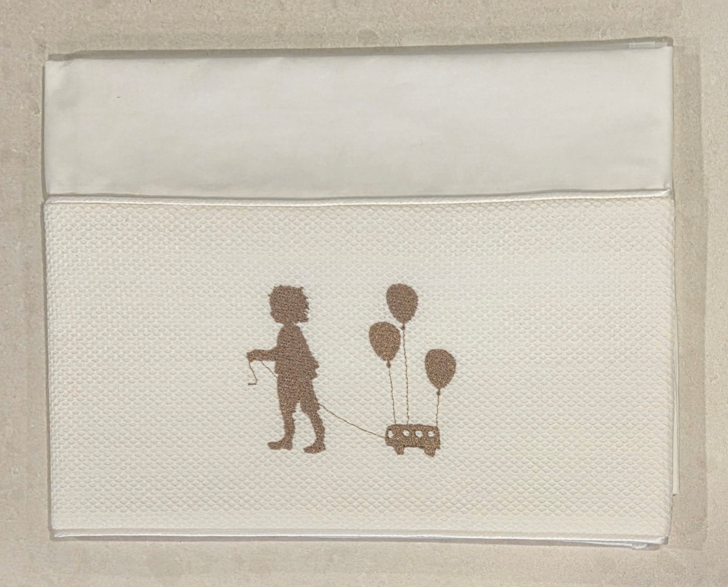 'Birthday Balloons' 2pc Bassinet Sheet Set, Taupe on Ivory