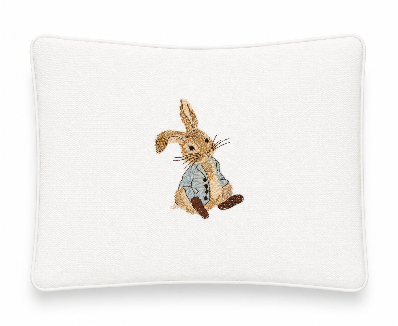 'Solemn Peter' 2pc Bassinet Sheet Set, embroidered Peter Rabbit on Ivory Sheets