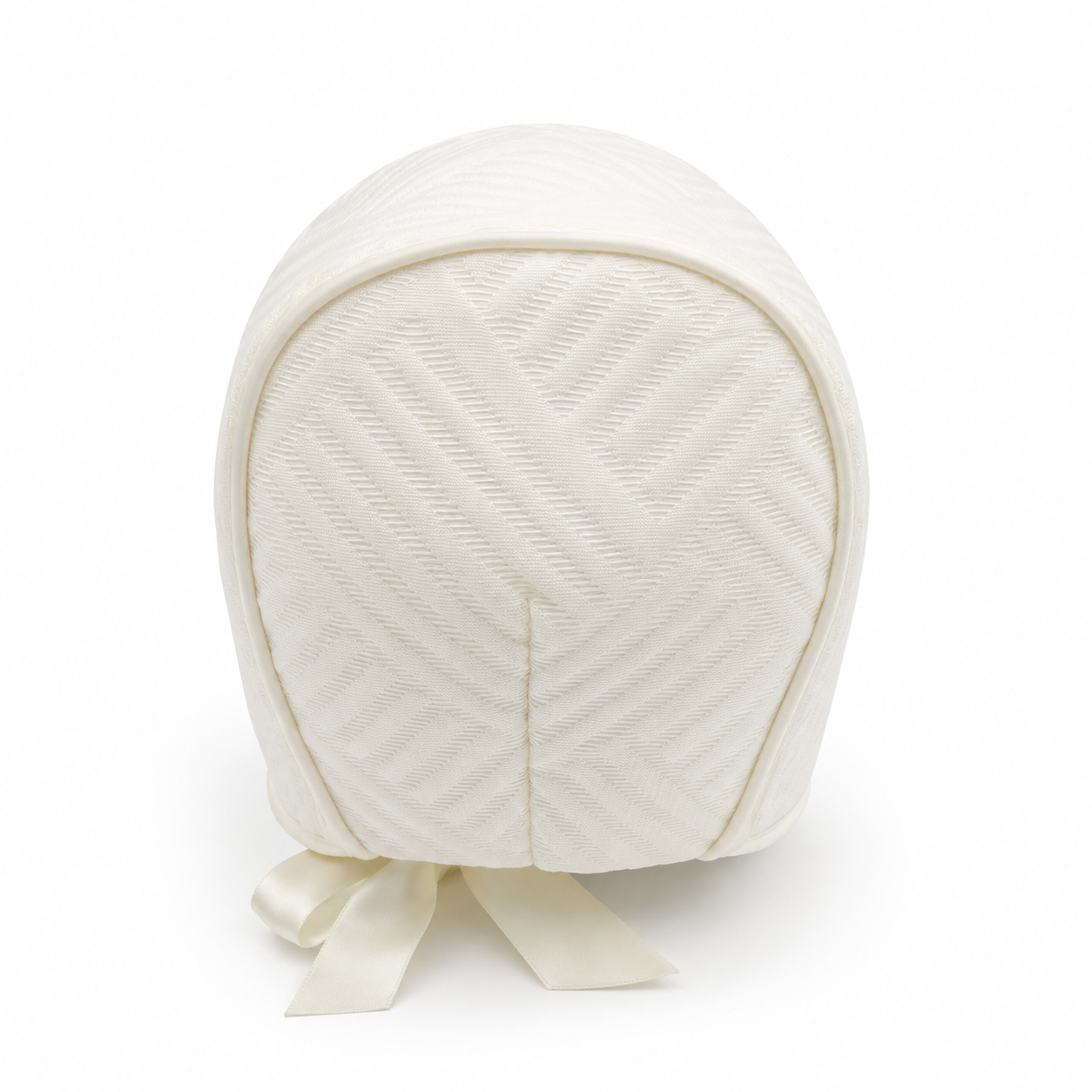 Exclusive Bonnet, Ivory Jacquard with piping
