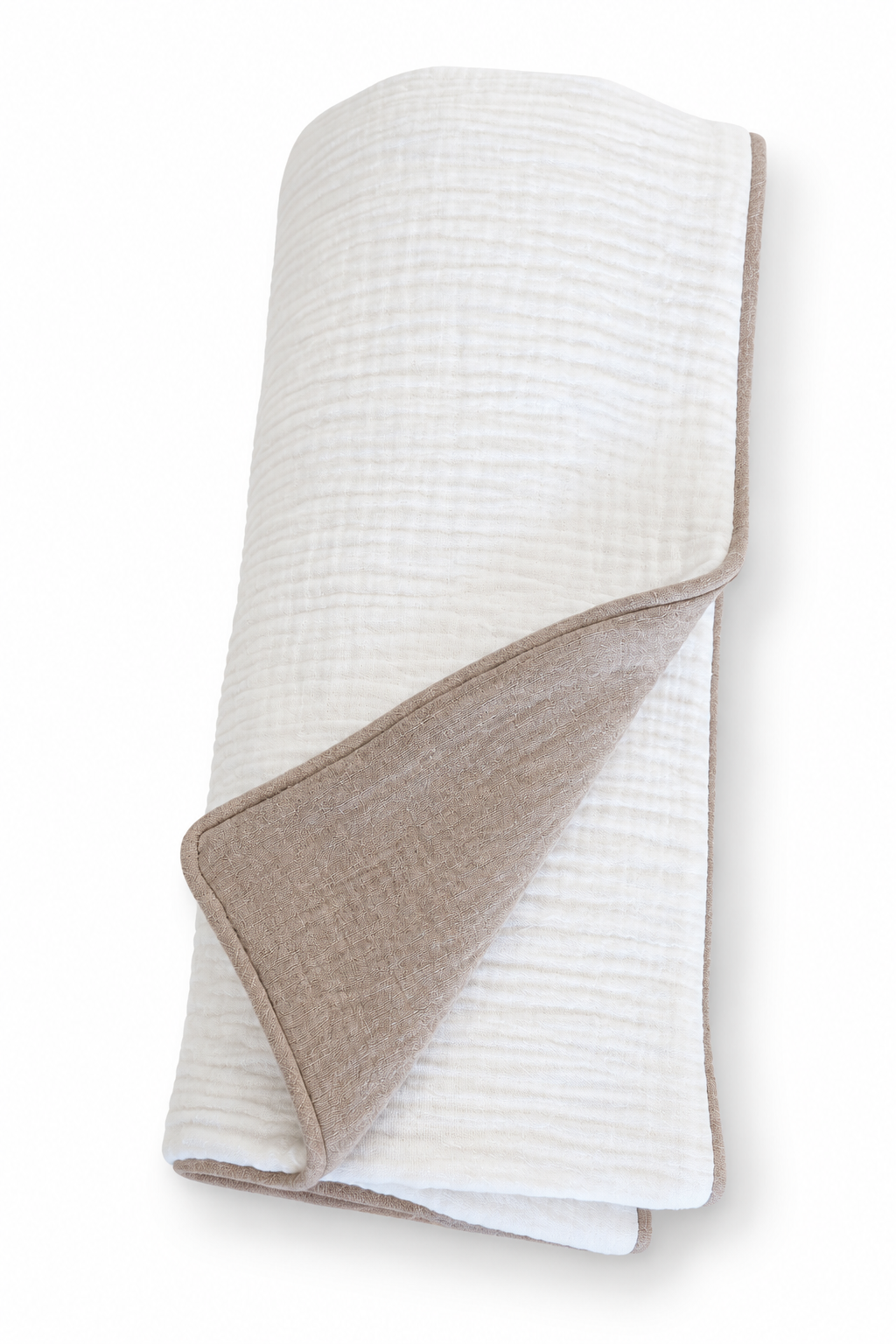 Double Muslin Two Tone Wrap, Ivory with Taupe, Sage or Musk