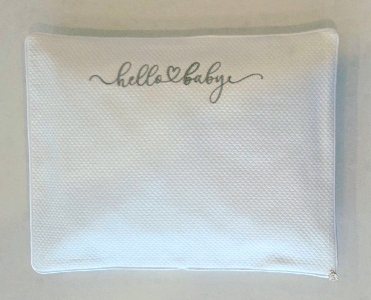 'Hello Baby' 2pc Bassinet / Pram Sheet Set, Warm Grey on White