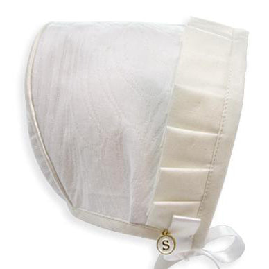 Exclusive White Jacquard Bonnet