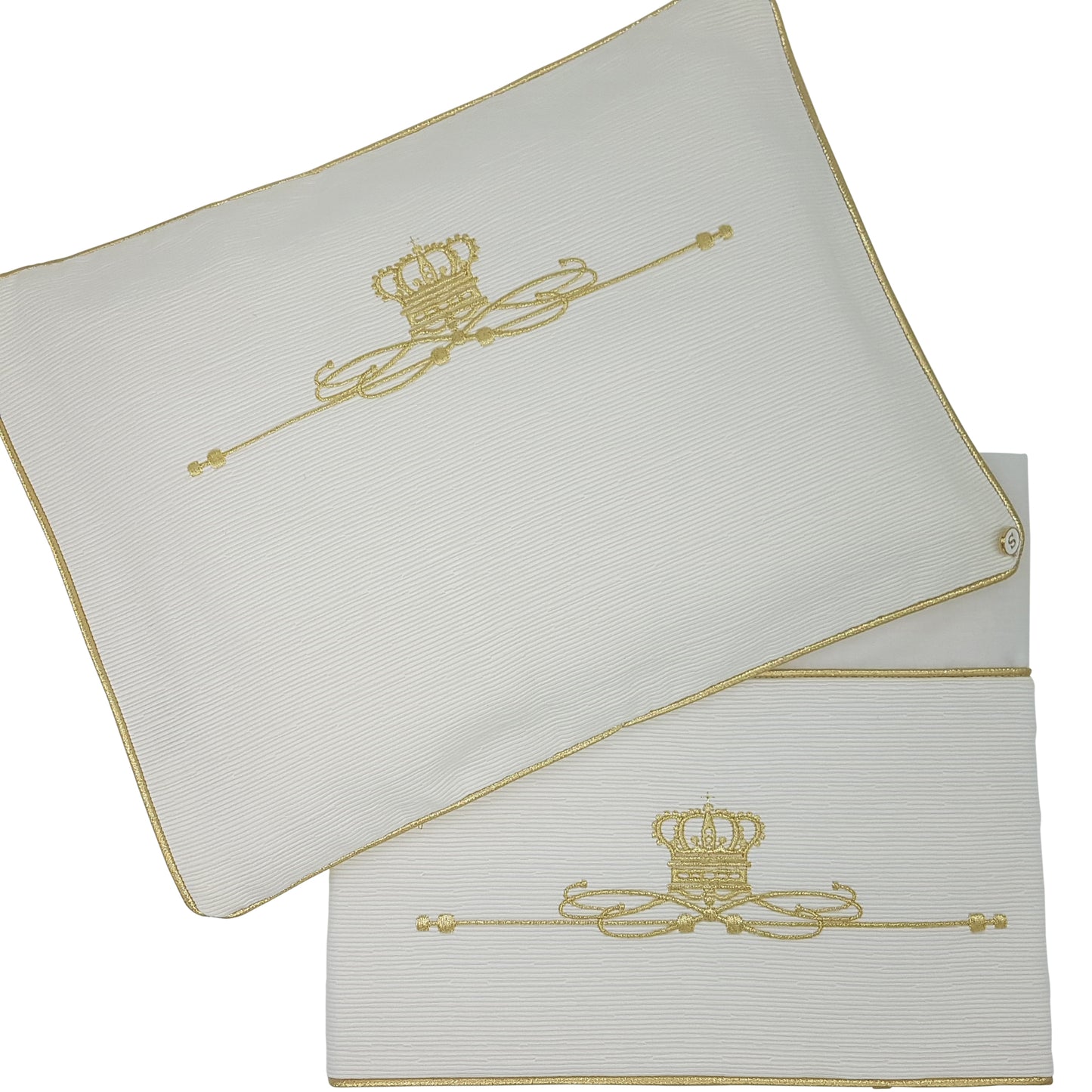 'On the Throne' 2pc Bassinet Sheet Set, Gold on Ivory