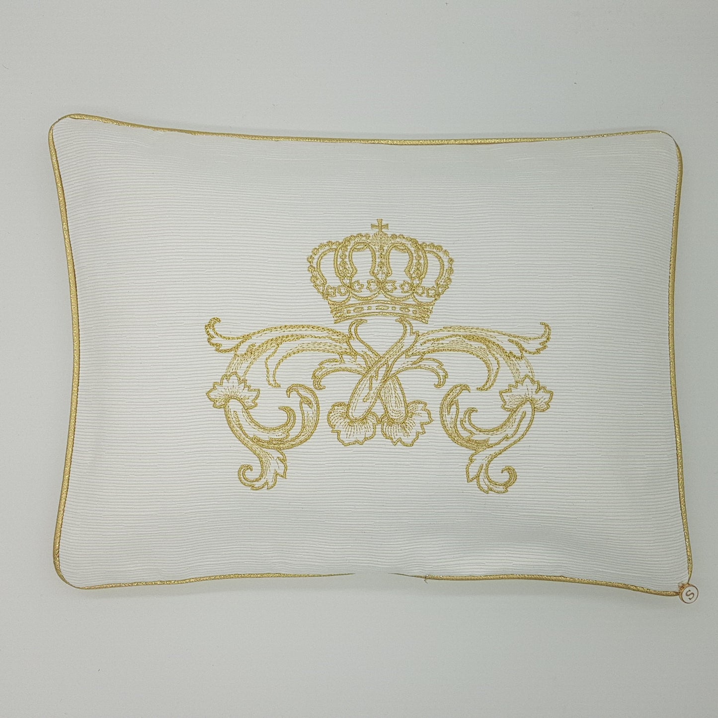 'Crown Royale' 2pc Bassinet Sheet Set, Embroidered Gold on Ivory