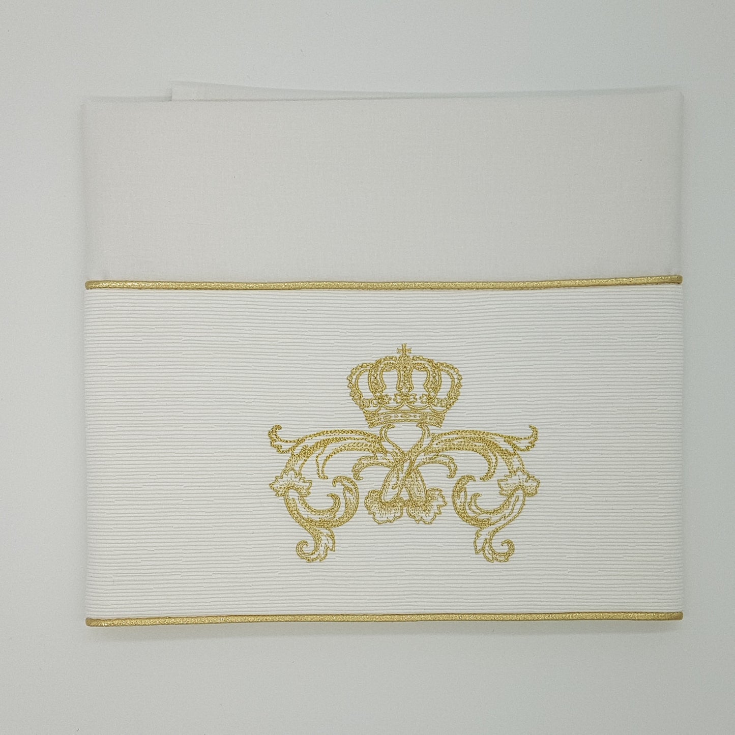 'Crown Royale' 2pc Bassinet Sheet Set, Embroidered Gold on Ivory