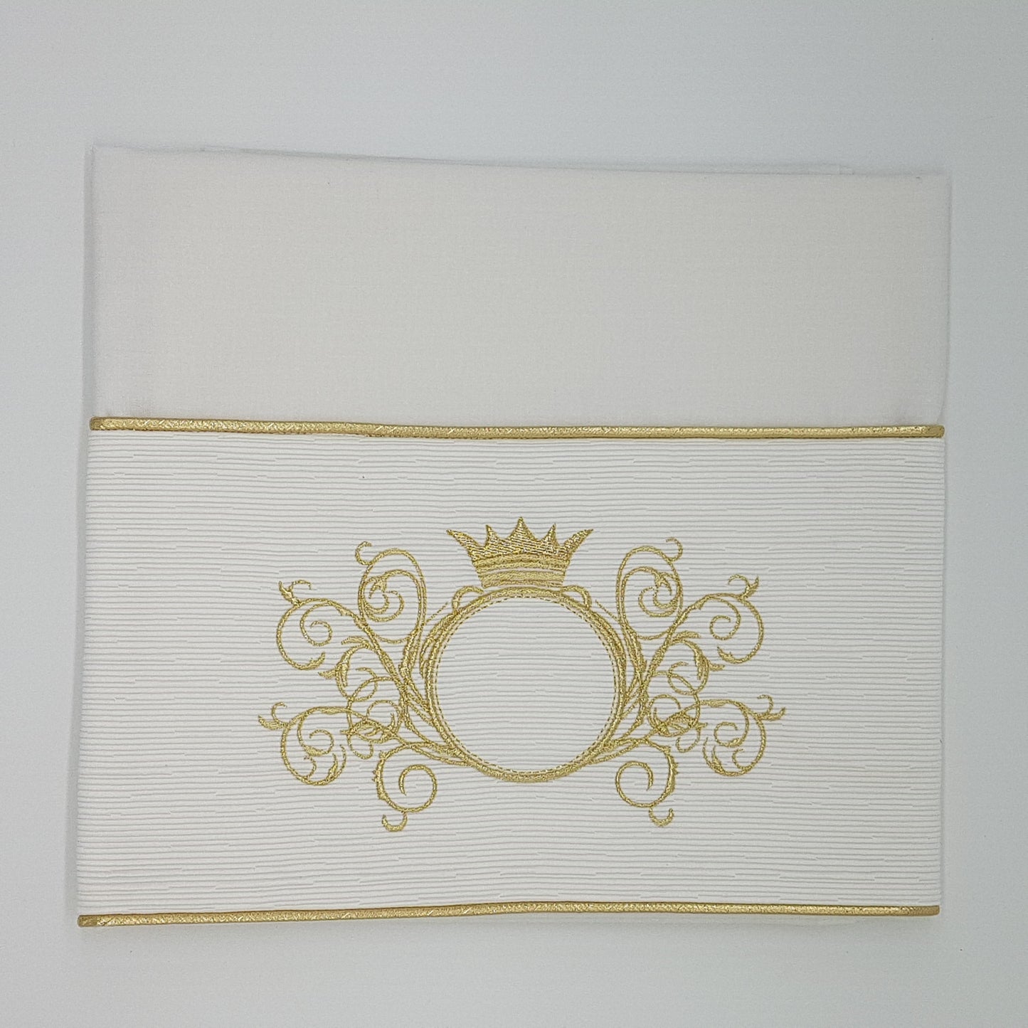 'Gold Splendour' 2pc Embroidered Bassinet Sheet Set, Gold on Ivory