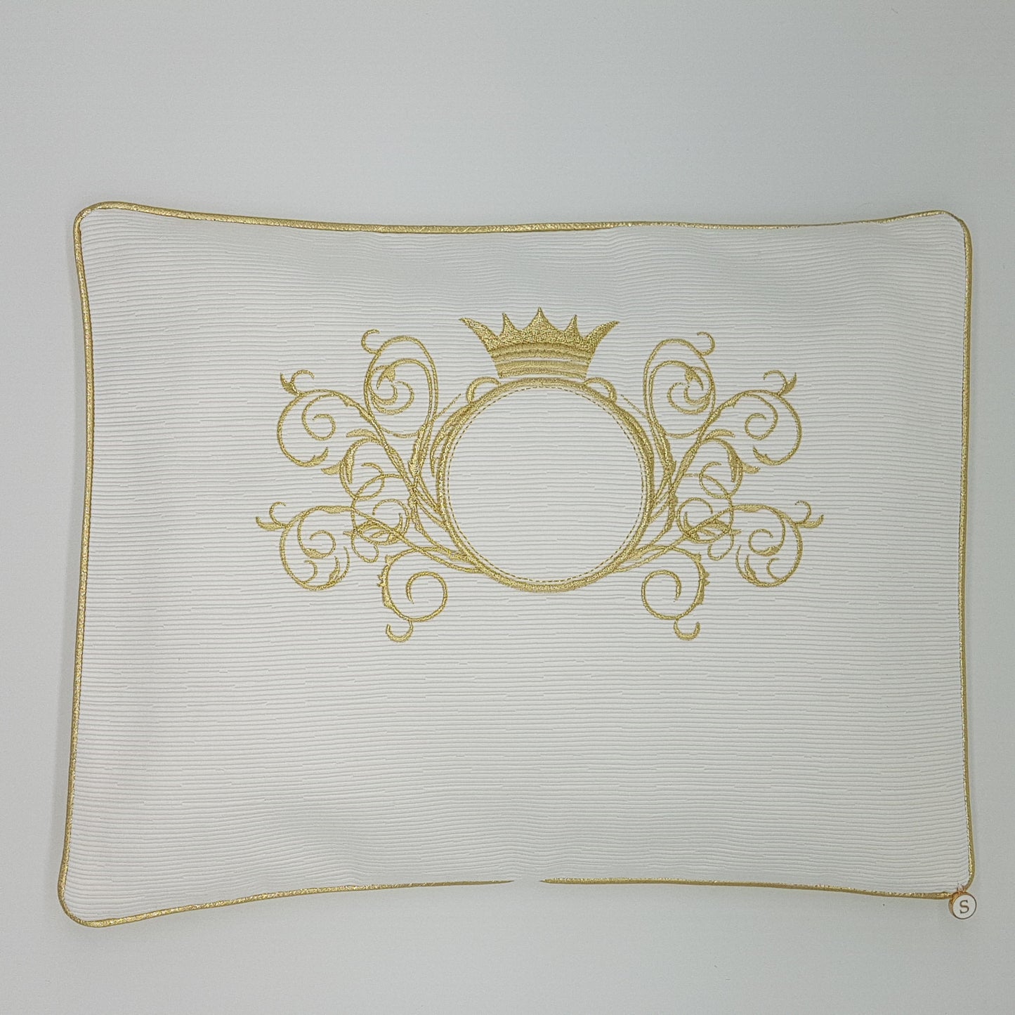 'Gold Splendour' 2pc Embroidered Bassinet Sheet Set, Gold on Ivory