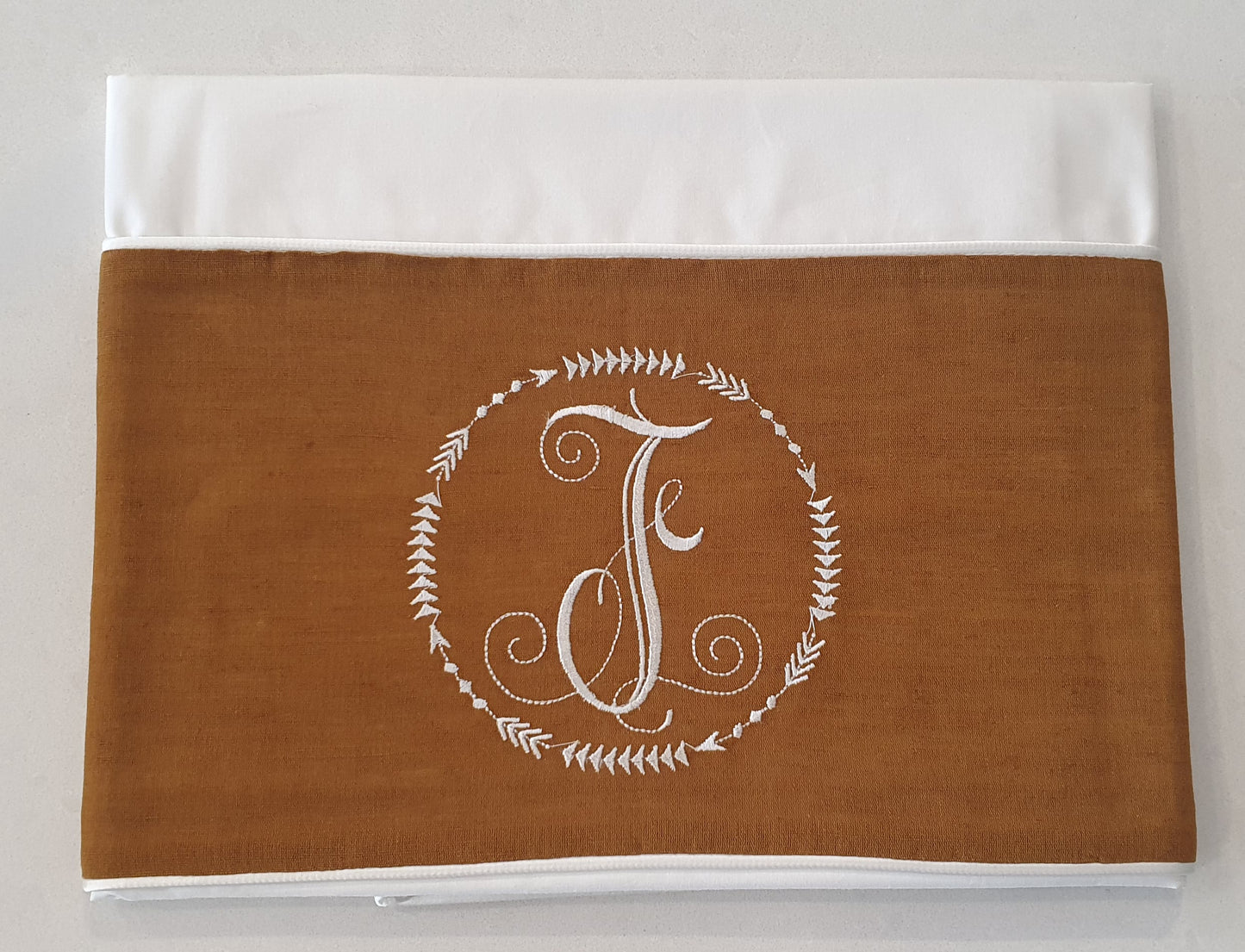 2pc Bassinet Sheet Set, Personalised Embroidery on Linen