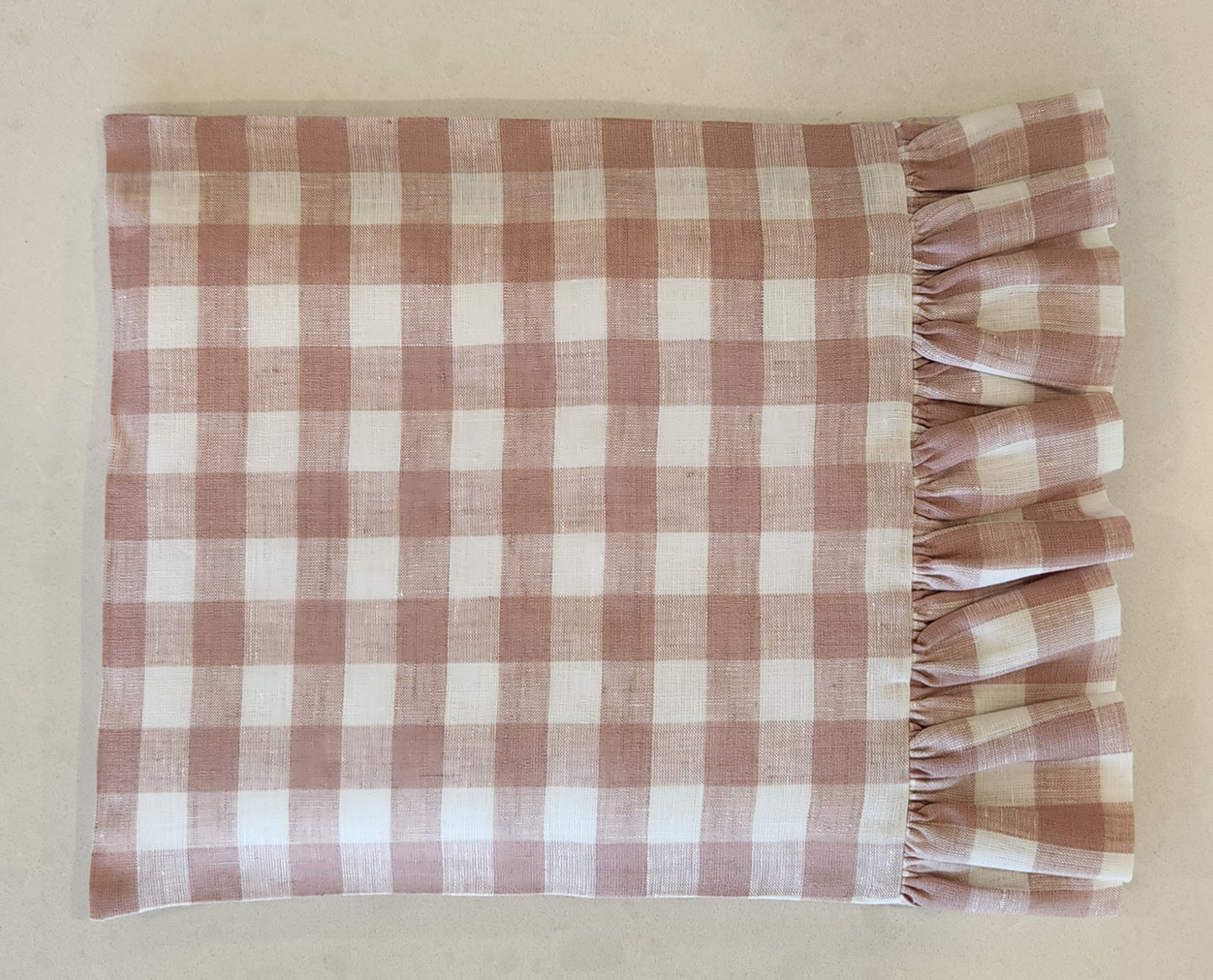 Frilly Gingham Bassinet/Pram Pillowcase