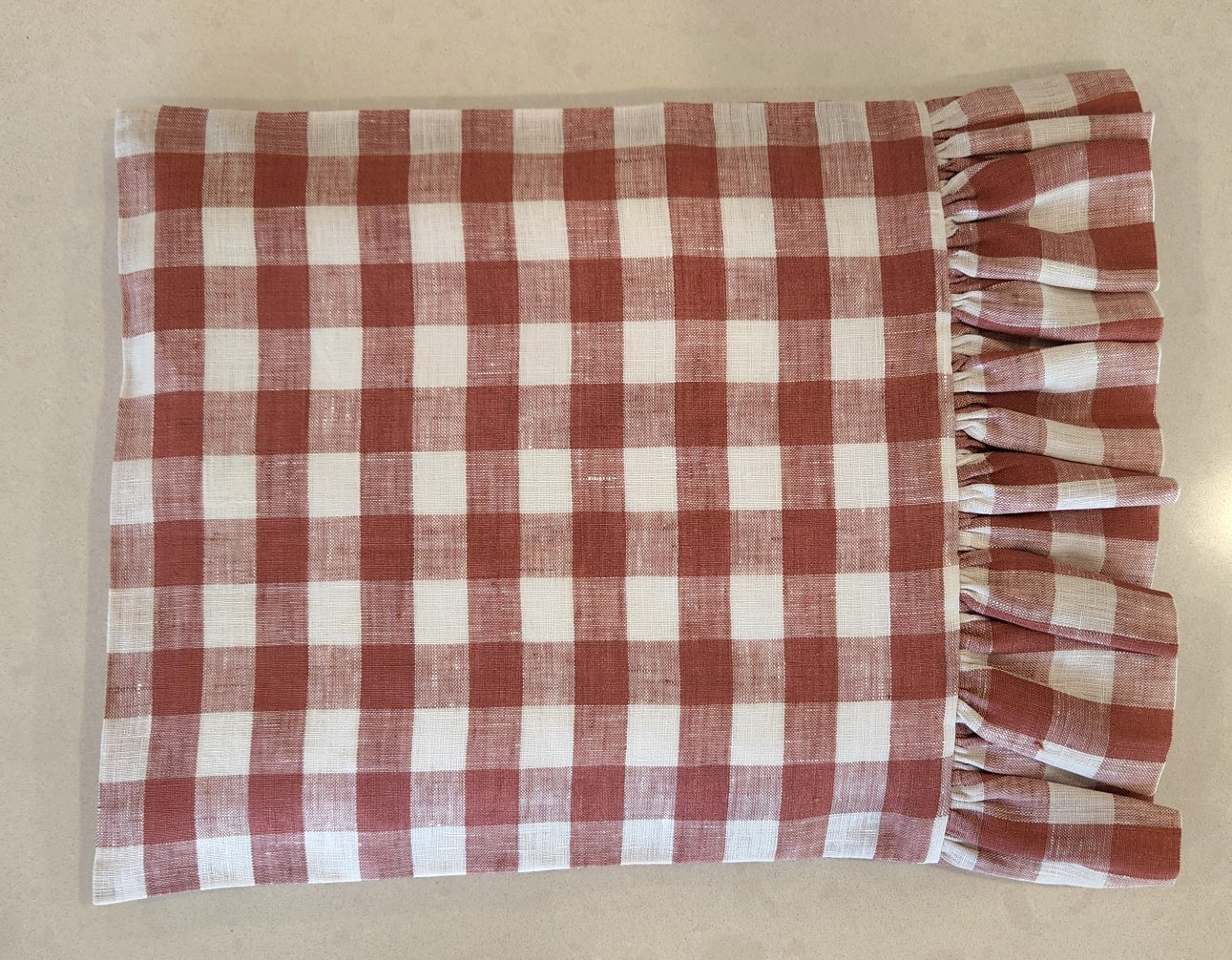 Frilly Gingham Bassinet/Pram Pillowcase