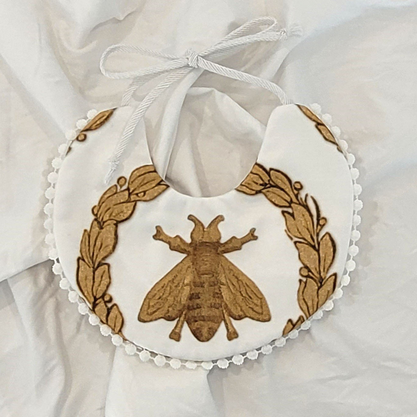 'Gold Bee & Laurel' Bib