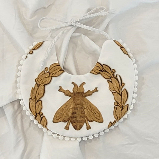 'Gold Bee & Laurel' Bib