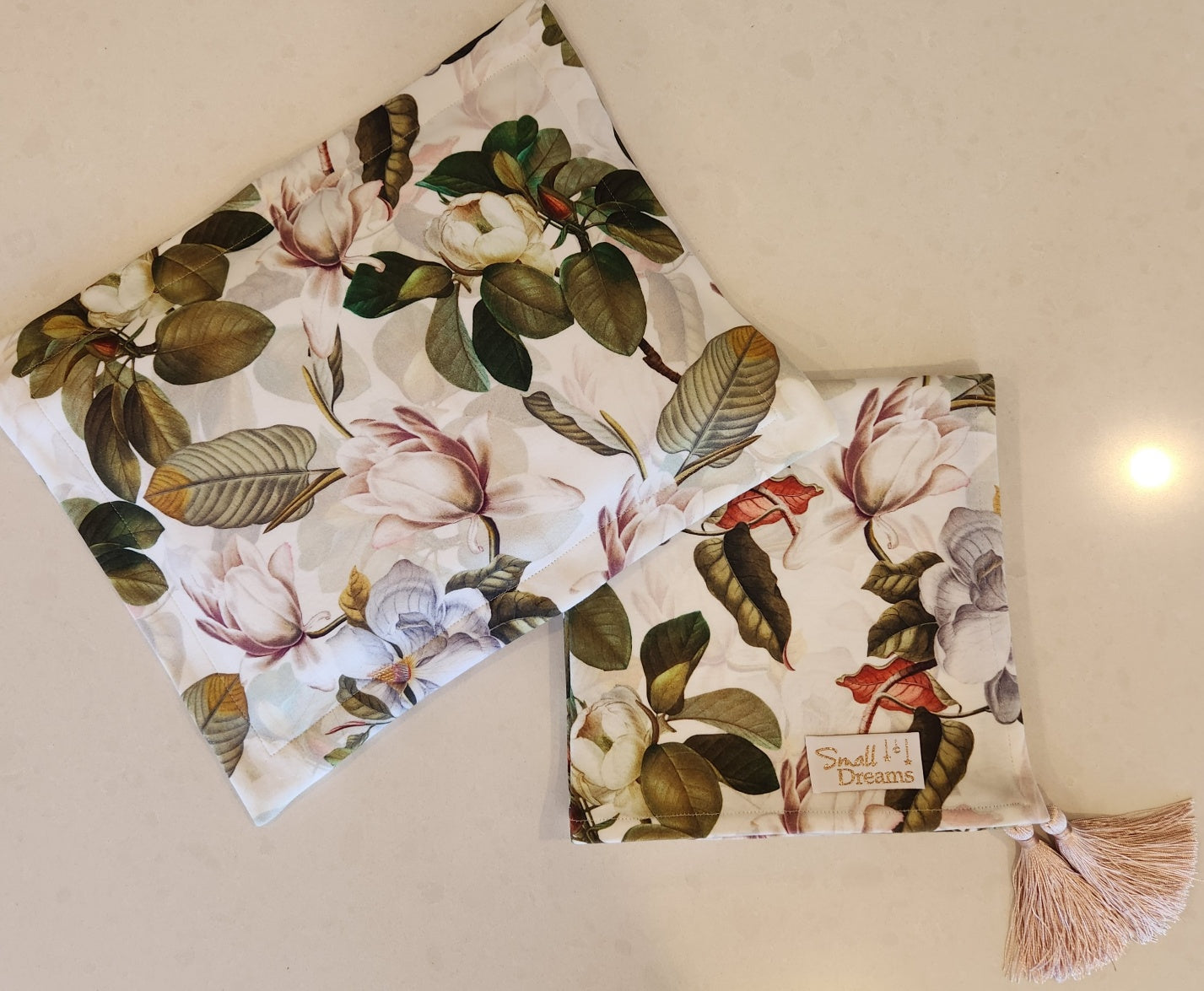 'Magnificent Magnolias' Organic Cotton Baby Wrap & Pillowcase Set