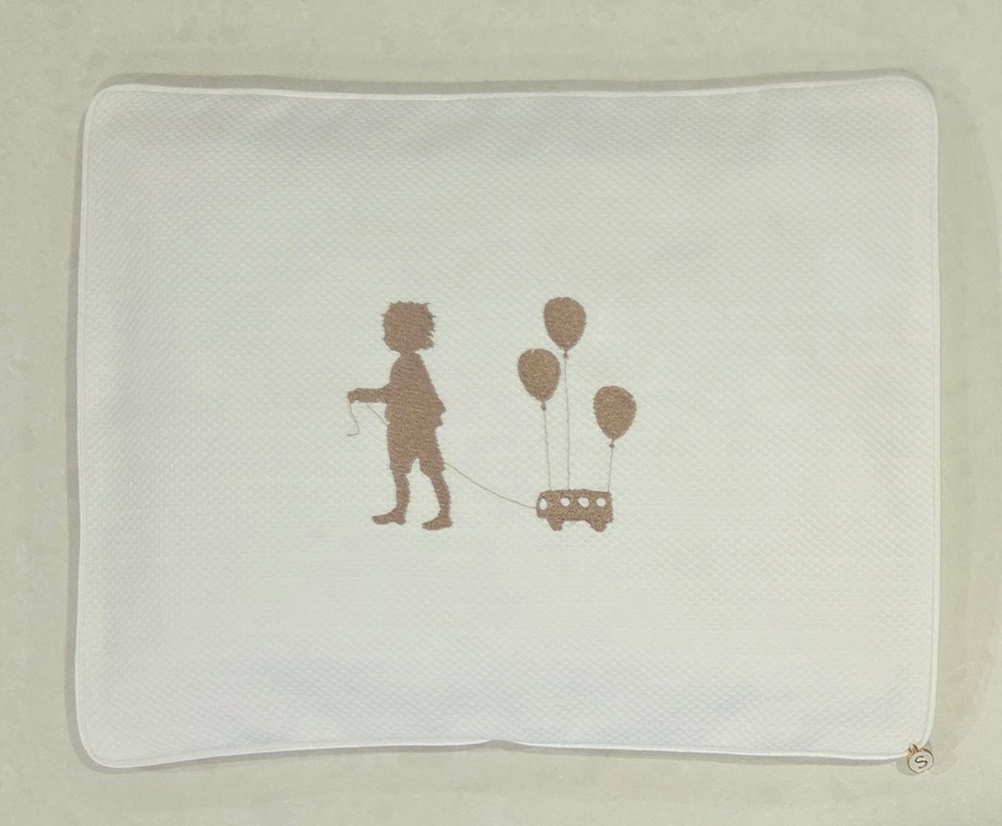 'Birthday Balloons' 2pc Bassinet Sheet Set,  Taupe on Ivory