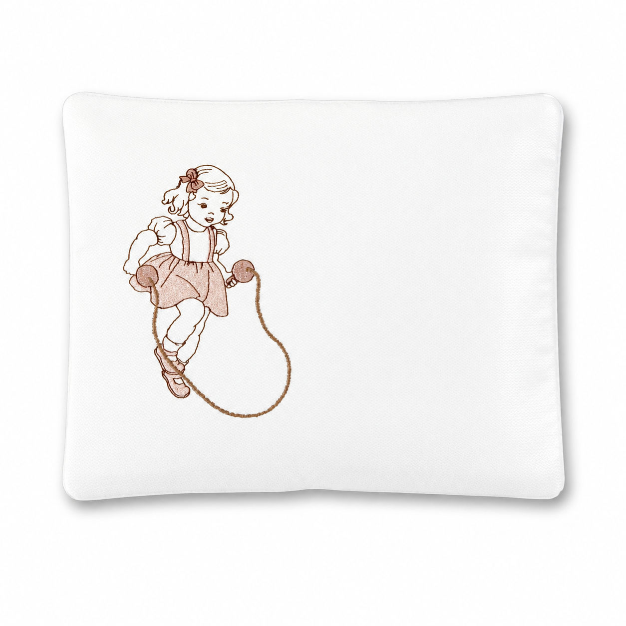 'Skip to my Lou' 2pc Bassinet Sheet Set,  Embroidered on Ivory Jacquard