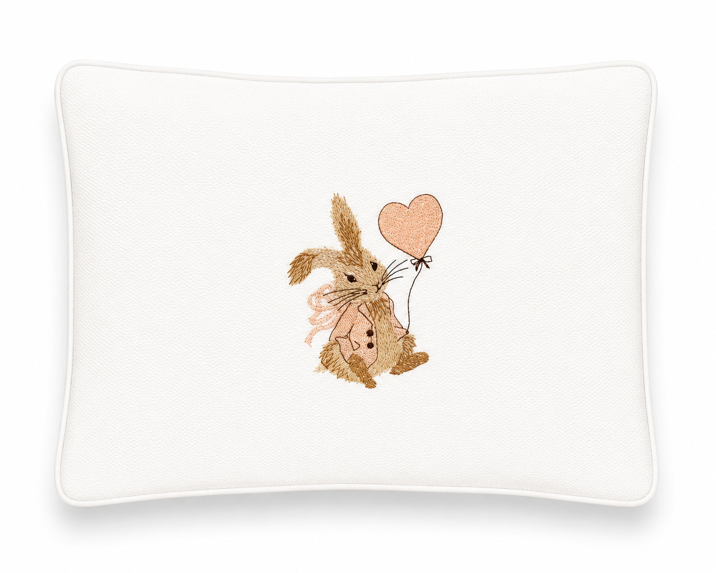 'Lily and her Balloon' 2pc Bassinet Sheet Set, Embroidered Lily Bobtail on Ivory sheets