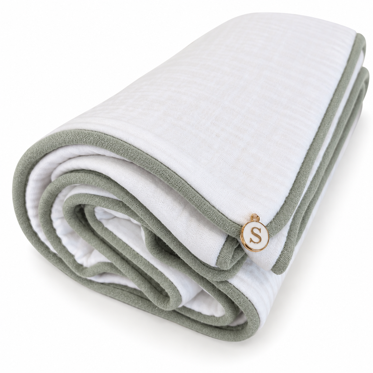 Double Muslin Two Tone Wrap,  Ivory with Taupe, Sage or Musk