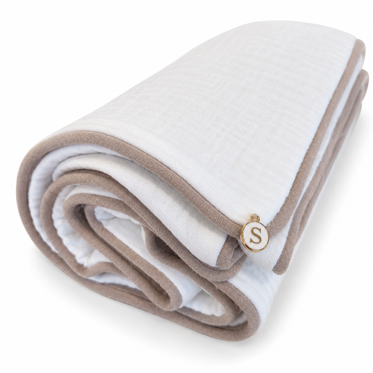 Double Muslin Two Tone Wrap,  Ivory with Taupe, Sage or Musk