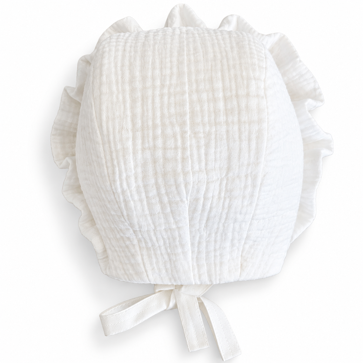Exclusive Muslin Baby Bonnet,  Front Frill, Cap Style
