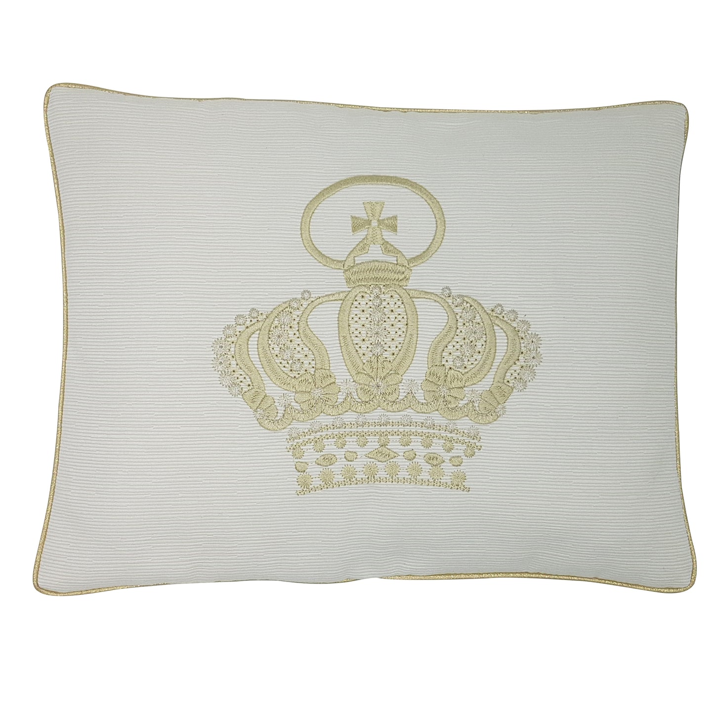 'My Royal Crown' Exclusive Baby Wrap & Pillowcase Set, Embroidered Gold on Cream