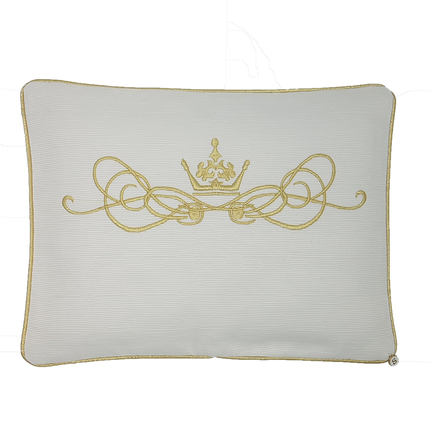 'My Oh My' Golden Crown Embroidered Pillowcase - Gold on Ivory