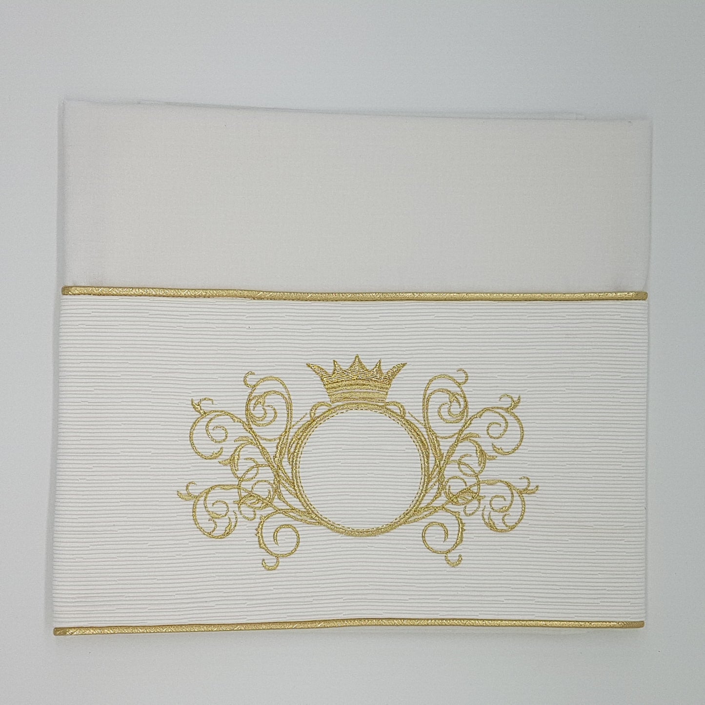 'Gold Splendour' 2pc Embroidered Bassinet Sheet Set, Gold on Ivory