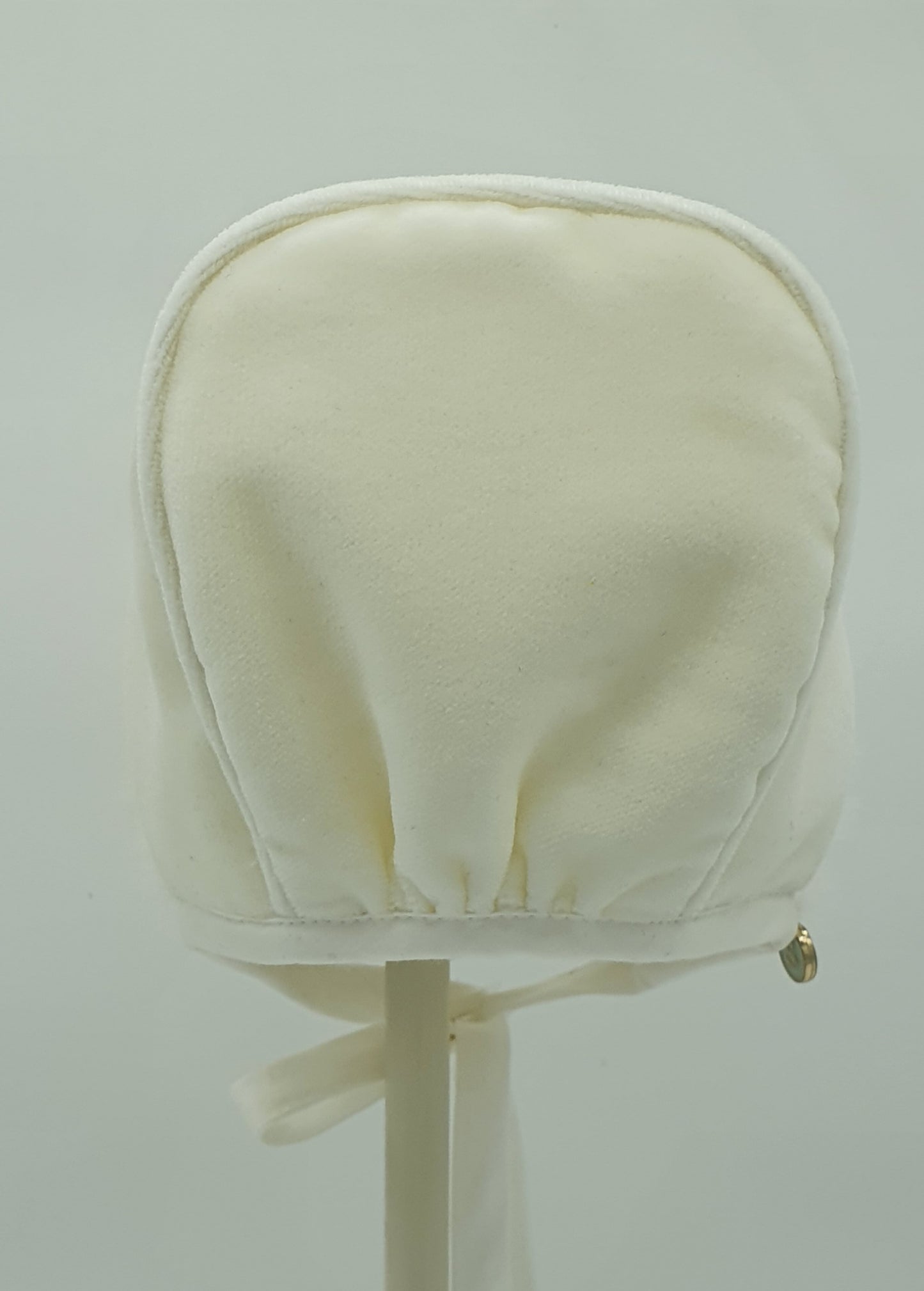 Exclusive Bonnet, Ivory Velvet with Ivory Fur Brim
