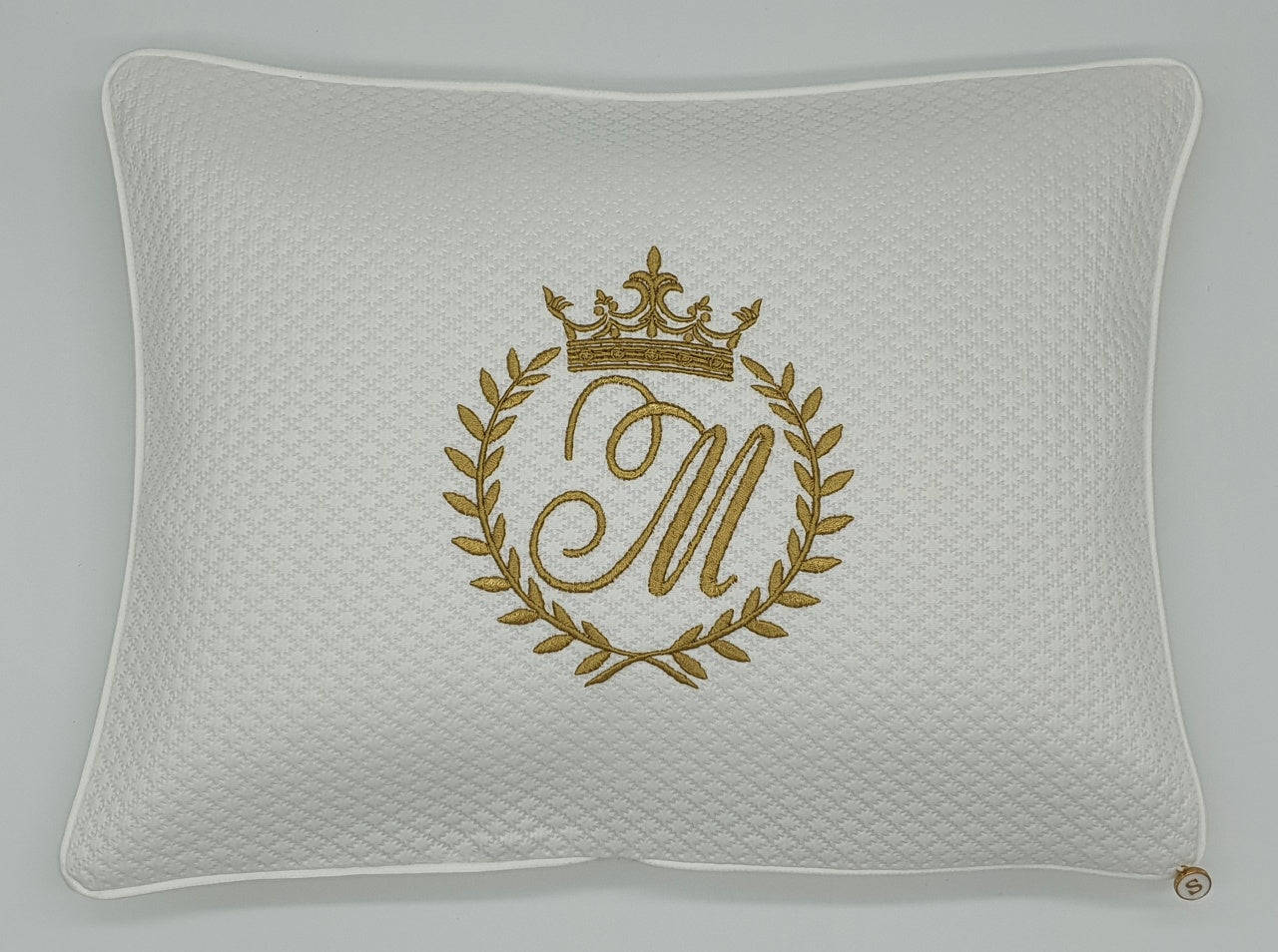 2pc Bassinet Sheet Set, Monogrammed Crown on White Jacquard